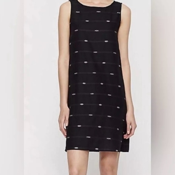 Eileen Fisher Classic Aztec Bateau Neck Nomadic Stripe Shift Dress - Picture 2 of 10